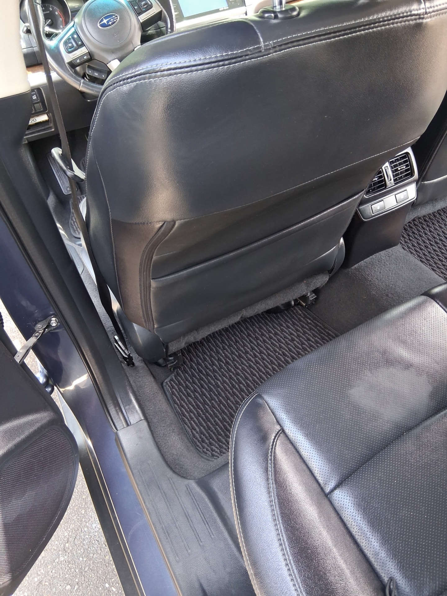 Detailed rear passenger footwell and seat back